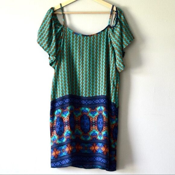 FRANCESCA’S Dress, Blue & Green, Size Small - Picture 7 of 9